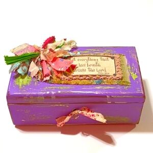 OOAK Handmade Wooden Locking Trinket Tinder Box w/ Key